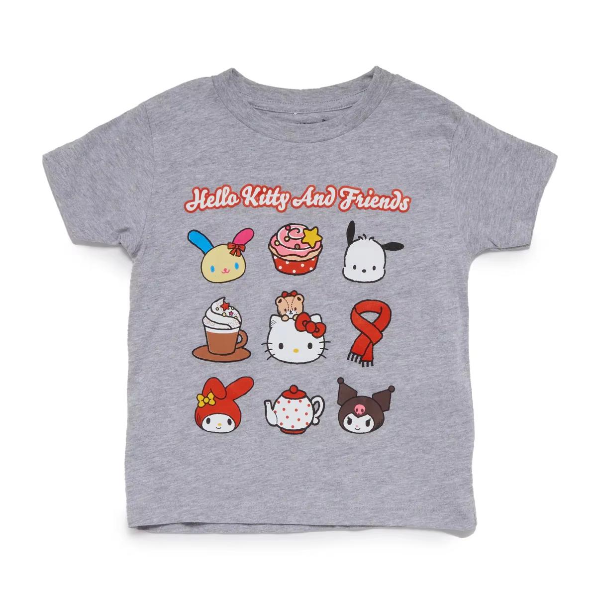 

2026 Summer Hello Kitty and Friends Winter Afternoon Tea Theme 100 Cotton Printed Oversize Tshirt Adult Parentchild Top S