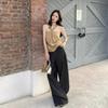 Niche Design Sense Metal Buckle Neck Vest Women's Summer New High-end Sense Waist and Thin Temperament Sleeveless Top