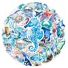 50pcs Hand Drawing Ocean World Stickers Sea Fish Graffiti for Phone Laptop Guitar Travel Luggage Skateboard Car DIY Decals