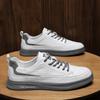 Men's Shoes Autumn Men's Leather Shoes Sports and Leisure Board Shoes Fashion Flow White Shoes