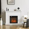 Electric Fireplace, 3D Flame Effect, 3 Settings, Timer, Remote Control, White