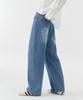 Akeusi Baggy Curved Wide Denim Pants Unisex (Light Wash)