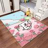 Cartoon Bear with Heart and Pink Roses Pastel Color Carpet Decor Suitable for Use As an Anti-slip for Living Room Bedroom Sofas