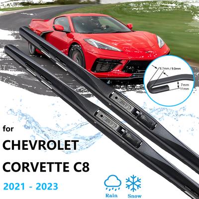 For GMSV Chevrolet Corvette C8 2022 2023 Front Wiper Blades Window Windshield Windscreen Brushes Cleaning Car
