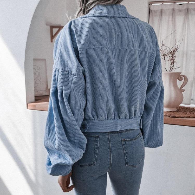 Y2K Vintage Jacket Women Autumn Winter Coat Fashion Casual Elegant Loose Short Balloon Sleeves High Street Amercian Jackets