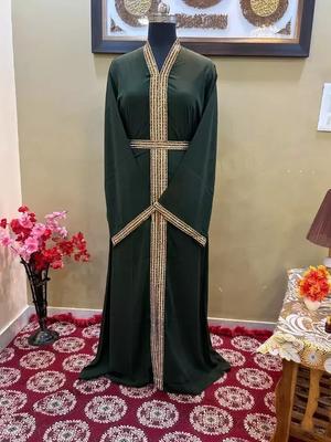 Marokkanische Handarbeit Farasha Kleid Islamischer Dubai Kaftan Gewand Abaya Stilvoll Lang