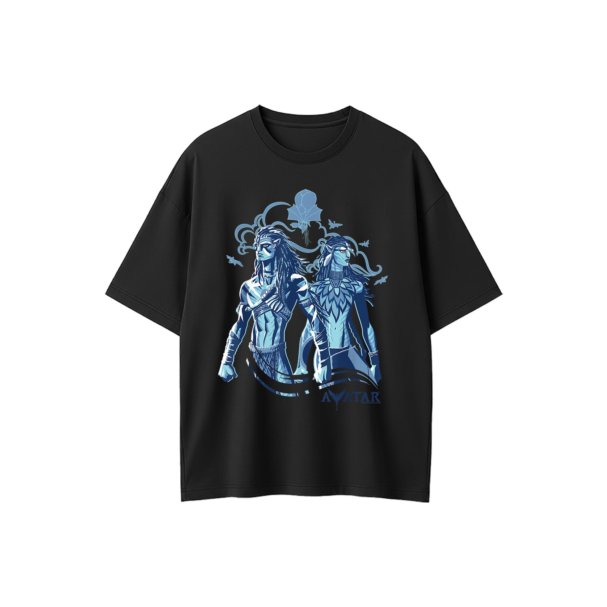2025 Огонь и Пепел Джейк Салли и Нейтири Стоят Вместе Футболка Аватар Джейк Салли Нейтири Огонь и Пепел Хлопок Печатная Футболка S