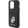 Karl Lagerfeld Klhcp15Lsapkcnpk Iphone 15 Pro 6.1 Czarny/Black Hardcase Saffiano Cardslot Karl&Choupette Metal Pin