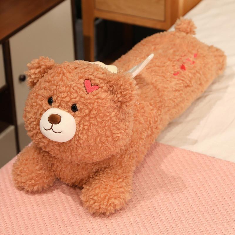 Angel Cuddly Bear Plush Toy Long Cuddly Kids Soft Cushion Home Decor Gift Girls