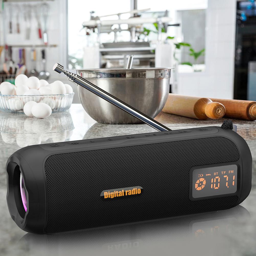 Wireless BT Speaker AM FM Radio Support TF Card Rechargeable Radio for Indoor Outdoor