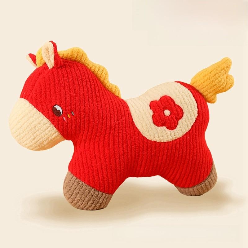 Style Fortune Horse Plush Toy With Soft Short Pile Fabric For Office Decor And Gift Giving