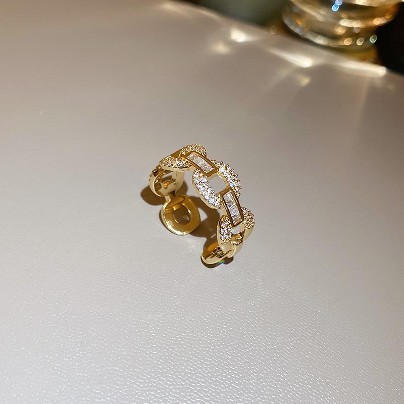 Vintage Palast Blumenring Diamantstil Leichter Luxus Premium Zeigefinger Schmuck