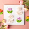 Spring Floral Clay Cutters for Earrings Jewelry Making Flower Clay Earrings Cutters  Plastic Earrings Pendant Mold Tool