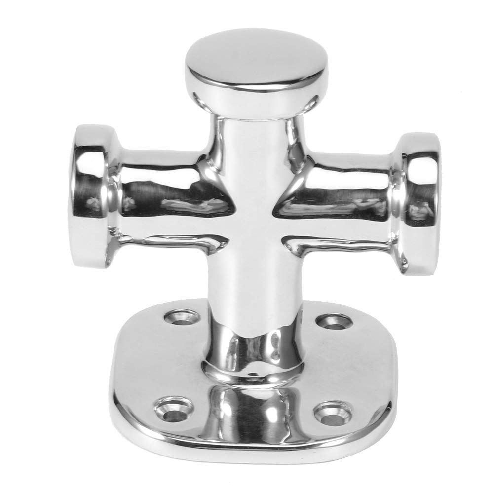 Elerose Boat Bollard, Marine Single Cross Bollard Mooring Bit Cleat 316 Stainless Steel 62x63x83mm Boat Deck Hardware