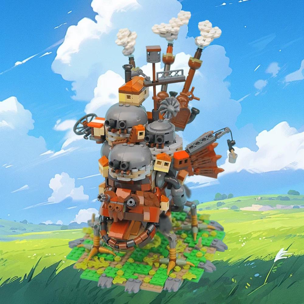MOC Classical Mobile Castle Building Blocks Model Set Howled-Movinged Animated House Bricks Assembly Toys Kids Birthday Gifts