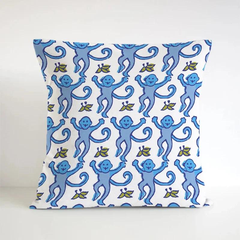 Preppy Monkeys Double-Sided Pillow Covers Short Plush Decorative Pillows for Bed Gift Luxury Sofa Cushions Square Cushion Cover