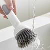 Cleaning Brush with Built-in Detergent Dispenser Adjustable Angle Rotating Scrub Function Wall Mount Kitchen Cleaning Scrubber