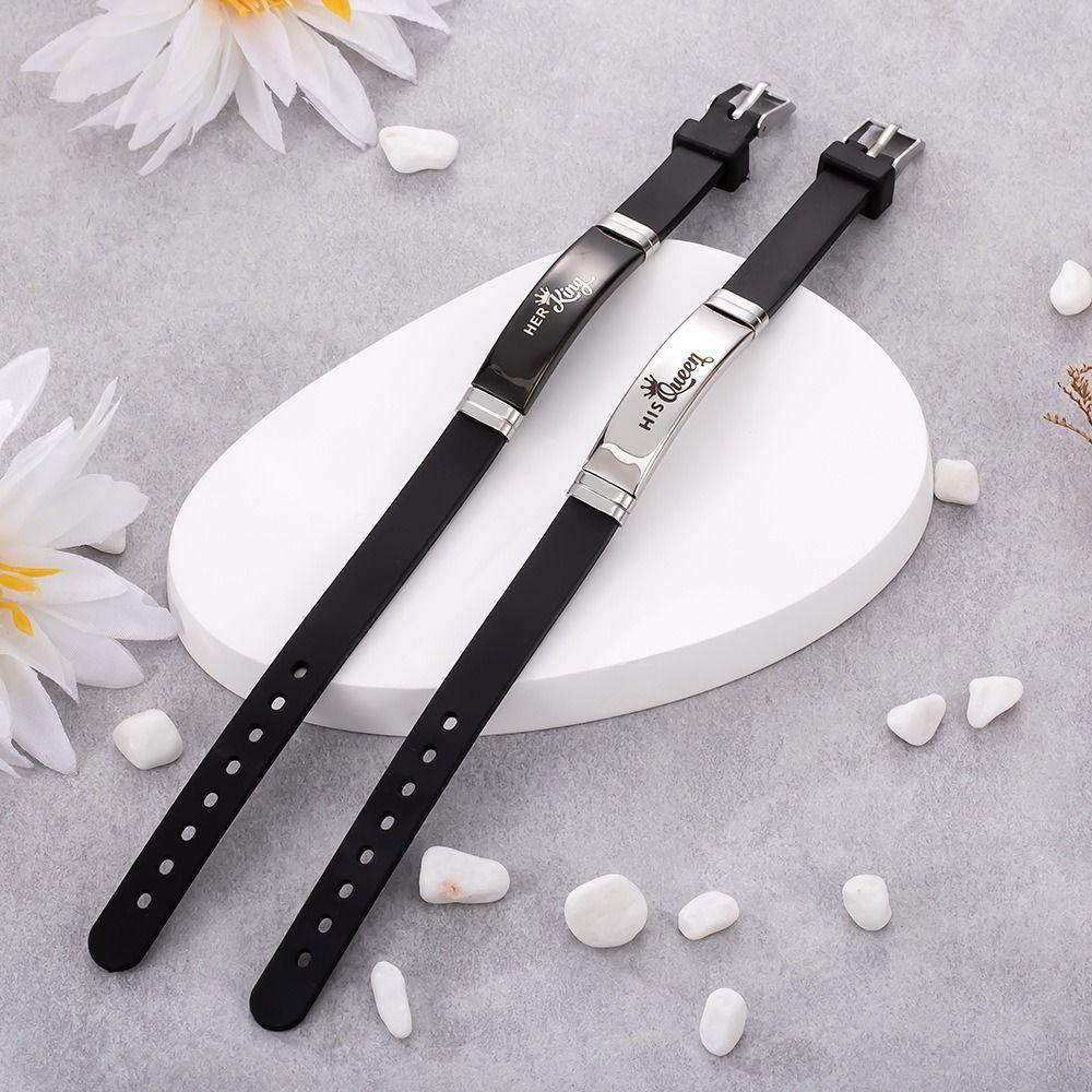 Gifts Couple Bracelet Set Stainless Steel Valentine's Day Bracelets Lovers Bracelet  Women Men