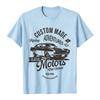 Motors Vintage Old School Tees Unisex Short Sleeve T‑Shirt Vintage Classic Car Graphic Print Crew Neck Tshirts Cotton Soft Tops
