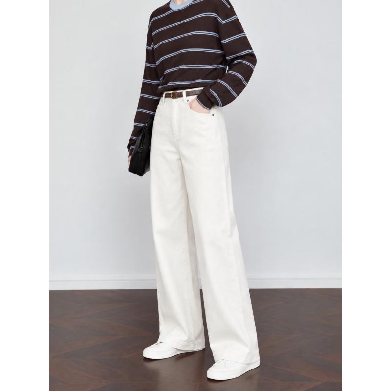 Basic House High-Waisted Wide-Leg Denim Trousers