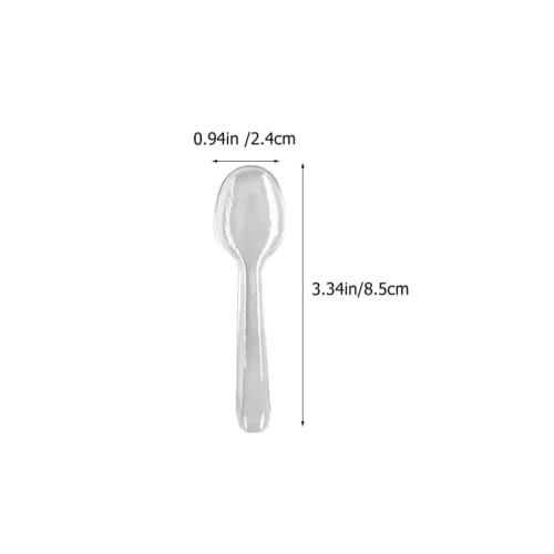 NUOLUX Disposable Plastic Mini Spoons, Individually Wrapped, Pack of 100, 8.5cm, Clear, Perfect for Pudding, Small Cakes, Ice Cream, and Desserts, Per