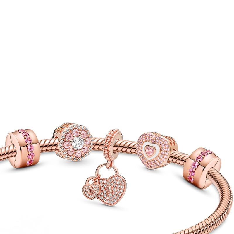 Pandora Heart to Heart Set, Alloy Bracelet, Same Style for Men and Women, Couple Style ZT24091809A