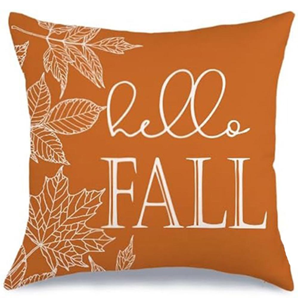 

1PCS Fall Decorative Pillowcases: Hello Fall, Autumn, Falling Leaves & Pumpkin Designs Sofa cushion cover, home room decoration 16x16Inch