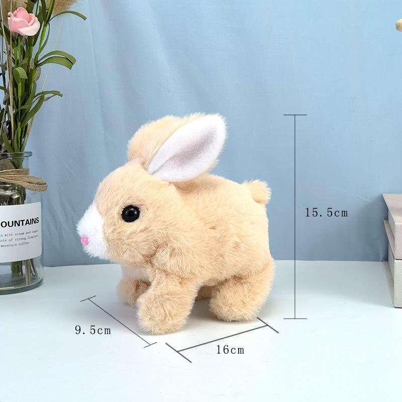 New Electronic Plush Rabbit Toy Robot Animal Pet Walking Jumping Running Shake Ears Cute Electric Bunny For Kids Birthday Gifts