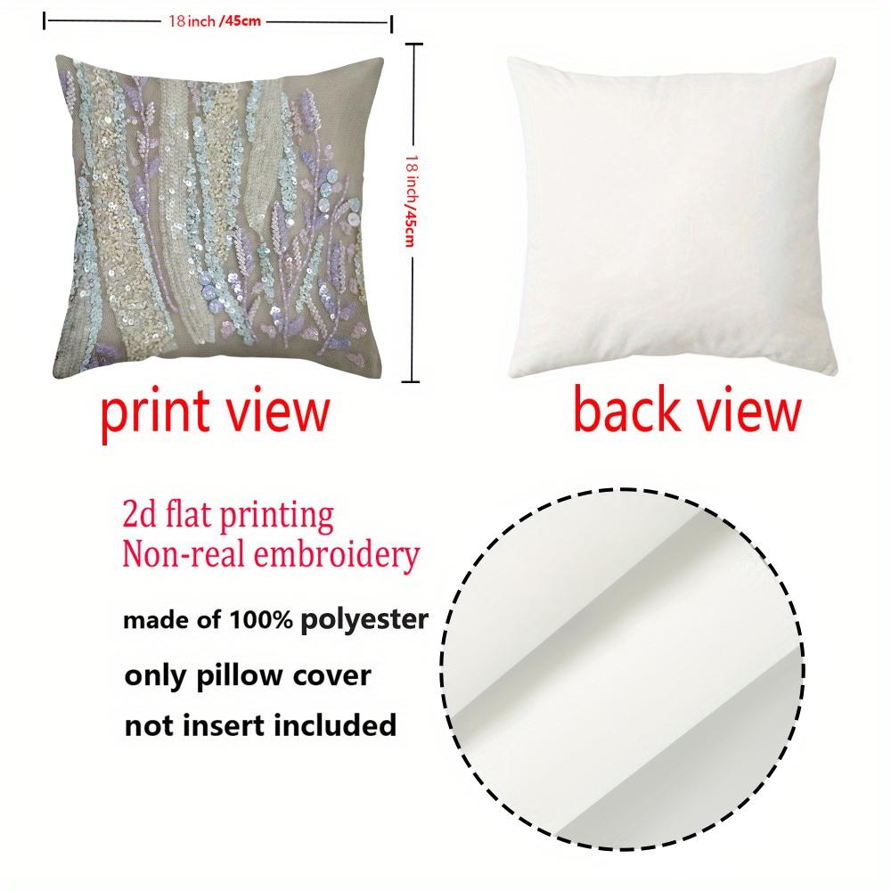 1 Pillowcase 2D Flat Printing Sequin-Patterned Cushions With 2D Printing Polyester Pillowcase Sofa Decorative Cushion Cover