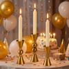 3Pcs Gold Candlestick Holders Brass Decorative Candle Holder  for Wedding, Holiday,Party