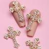 10/5pcs Punk Cross Nail Charms 3D Gold Silver Diamond Nail Art Decoration Sparkling DIY Manicure Rhinestones Jewelry for Women