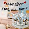New Home New Chapter Banner, Pre-strung Congrats On Your New Home Banner, Black Glitter Housewarming Party Decorations, Home Decor