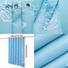 Stunning Waterproof Mediterranean Blue Printing Shower Curtain With Rings For Modern Bathrooms