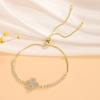 Copper inlaid master bracelet can be stretched freely Korean version popular micro-inlaid zircon four-leaf clover pendant wholesale accessories