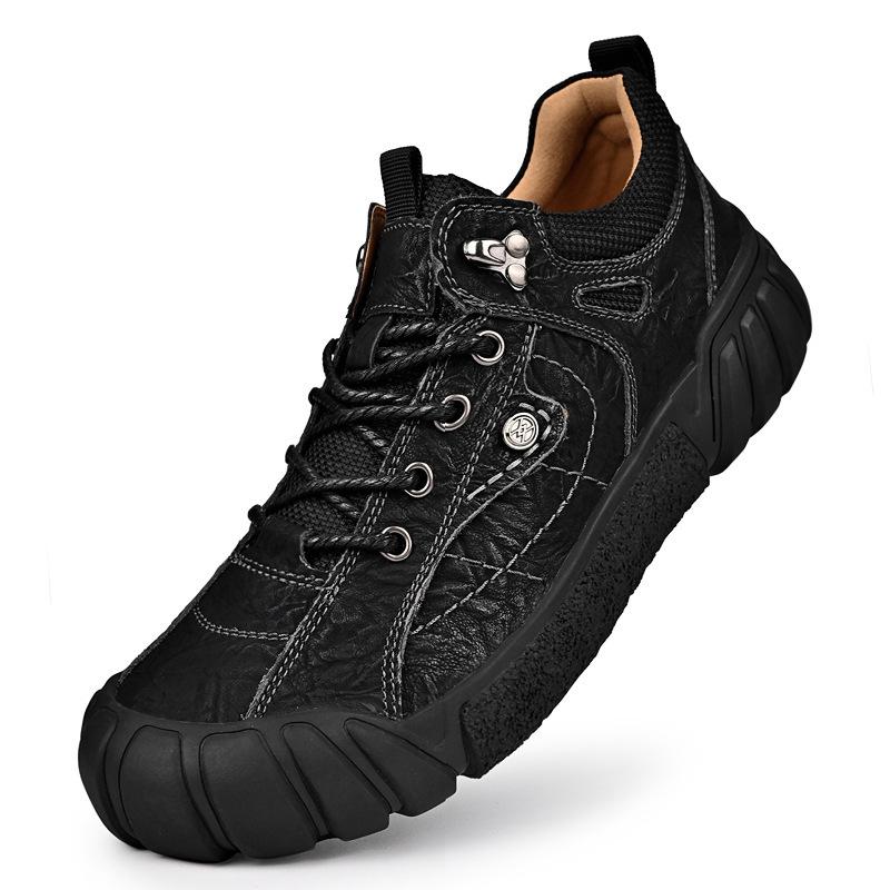 

Кожаные мужские туфли с мягкой подошвой, водонепроницаемые, рабочие туфли на платформе, повседневные туфли 38 чёрный