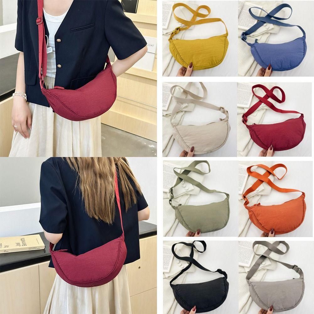 High Quality Casual Style Dumpling Bag Solid Color Large Capacity Crossbody Bag Nyl Female Shoulder Bags Travel Shopper