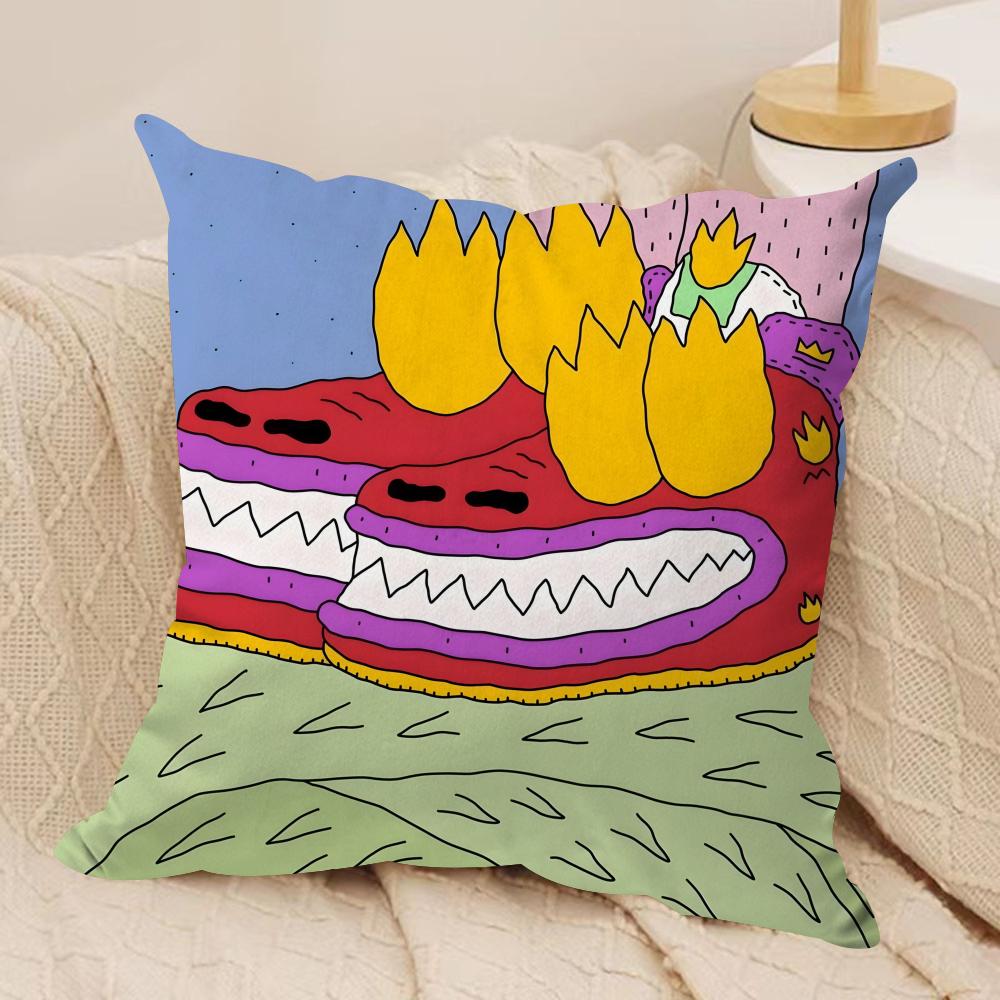 Everything On Shoes Cushion Cover Soft Plush Fabric Double-Sided Printed Sofa Cushion Cover for All Seasons Home Decor Gift