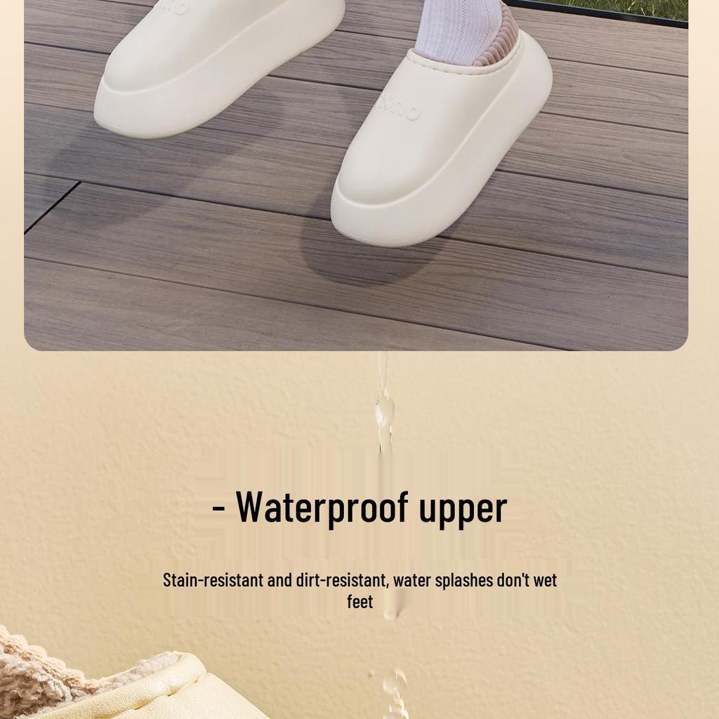 Waterproof EVA Thickened Slippers for Women, Winter 2025 – Cozy Indoor/Outdoor Cotton Shoes with Enclosed Heel & Thick Sole