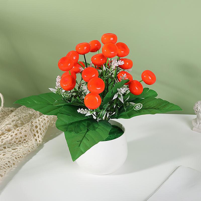 Strawberry Simulate Apple Orange Peach Pomegranate Fruit Tree Potted Plants