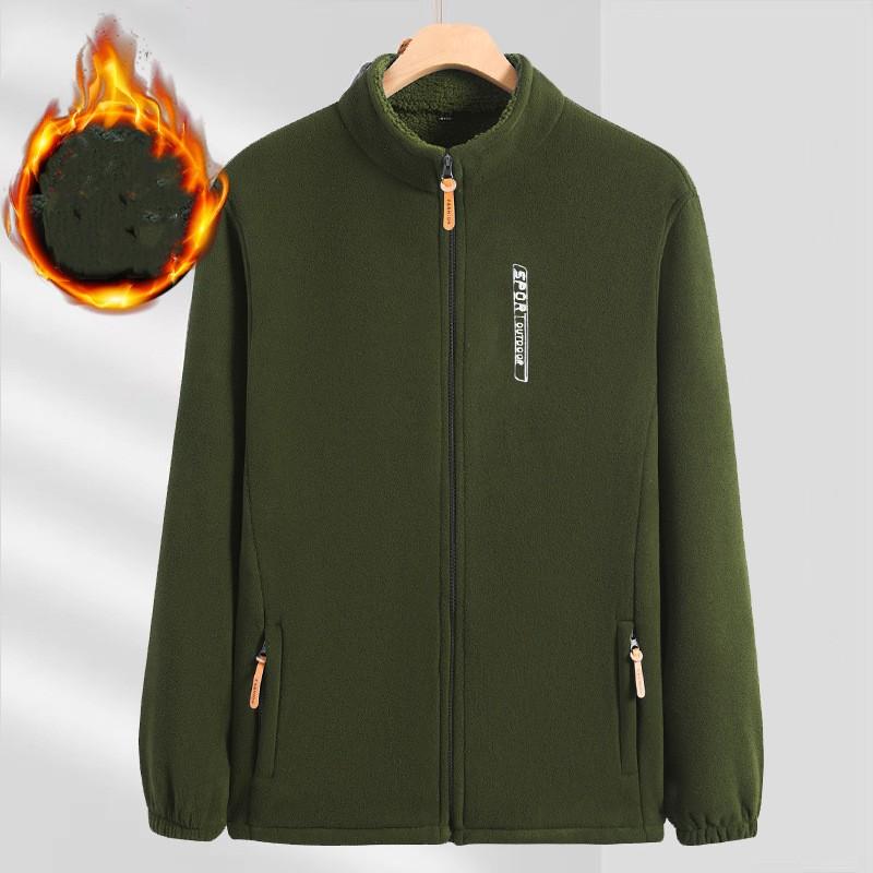 Men's Fleece-Lined Oversized Stand-Up Collar Sweatshirt for Fall/Winter Casual Activewear for Middle-Aged and Elderly Men