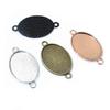 10pcs 18x25mm Inner Size 3 Colors Plated Classic Style Cameo Cabochon Base Setting Charms Pendant Necklace Findings