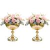 Decorative Pedestal Compote Bowl Vases, Metal Flower Holders Urn Vases for Elevated Table Arrangements At Weddings, Banquets, Home Tables and Display