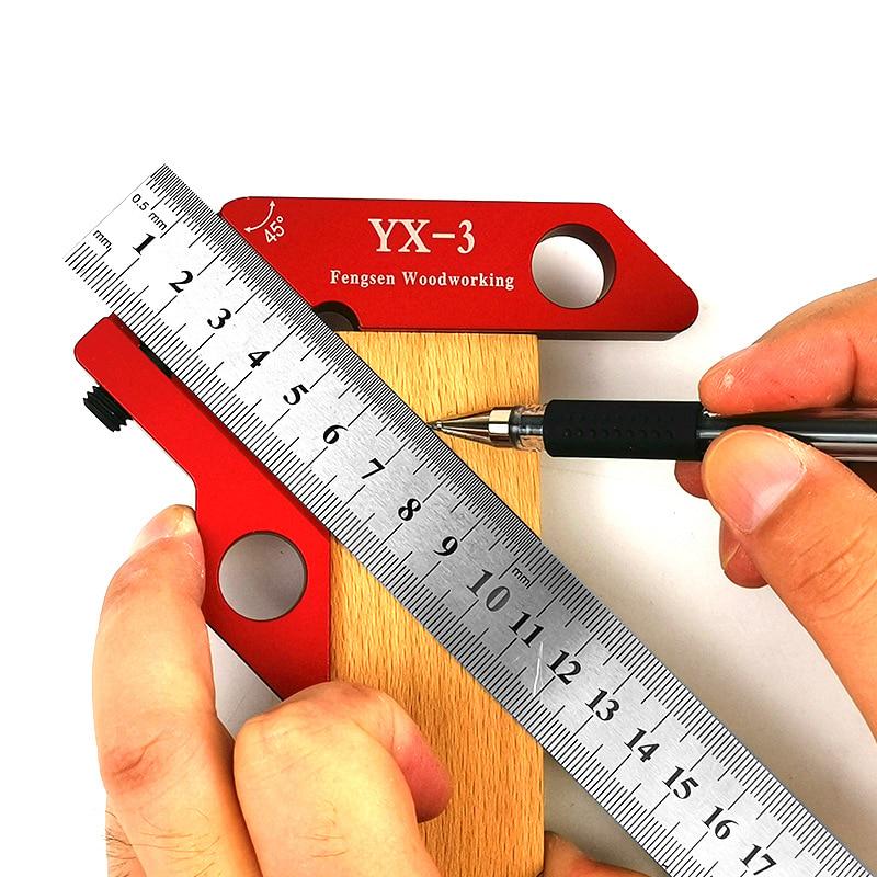 Fashion Creativity Woodworking Scribe Writing Ruler T-hole Ruler Scribe Tool Ruler Woodworking Tools