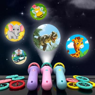 Dziecięca Nowość Mała Zabawka Luminous Projection Latarka Wczesna Edukacja Dziecka Kreskówka Zabawny Wzór Kalejdoskop Prezent Świąteczny