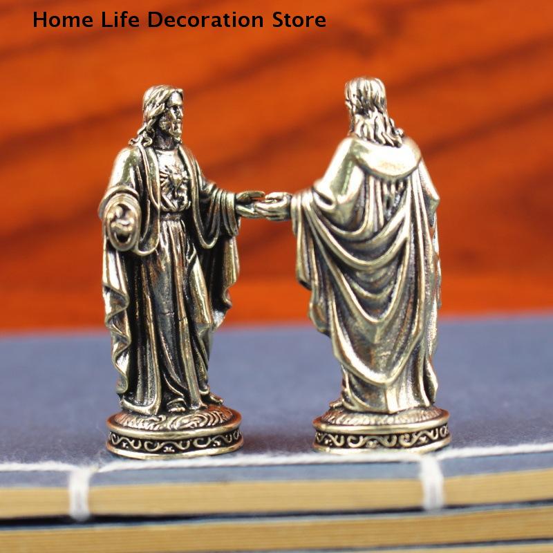Kreatives grenzüberschreitendes Kunsthandwerk Kleine Kupferfigur Heimdekoration Vintage-Stil Handgefertigte Messing-Gottstatue Schreibtischdekoration