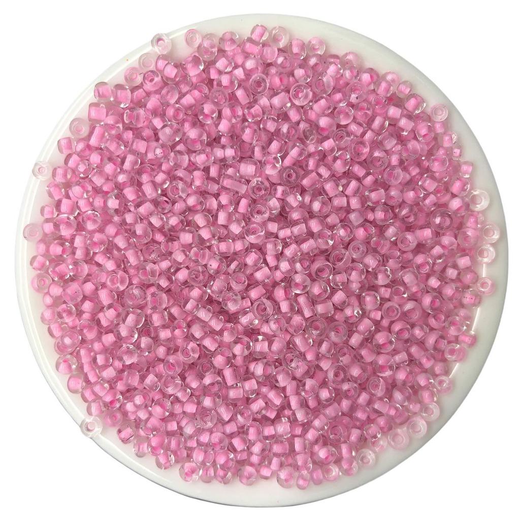 Solid Color 2/3/4mm Glass Seed Beads, Silver Lined, Dyed AB Cream, Round for Handmade Beading & Bracelets.