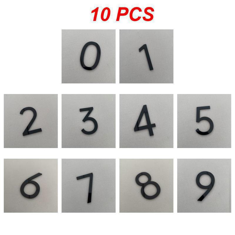 3D Numeral Door Plaque House Drawer Sign Plating Gate Digits 0 To 9 Acrylic Number Tag Hotel Home Sticker Address Door Label