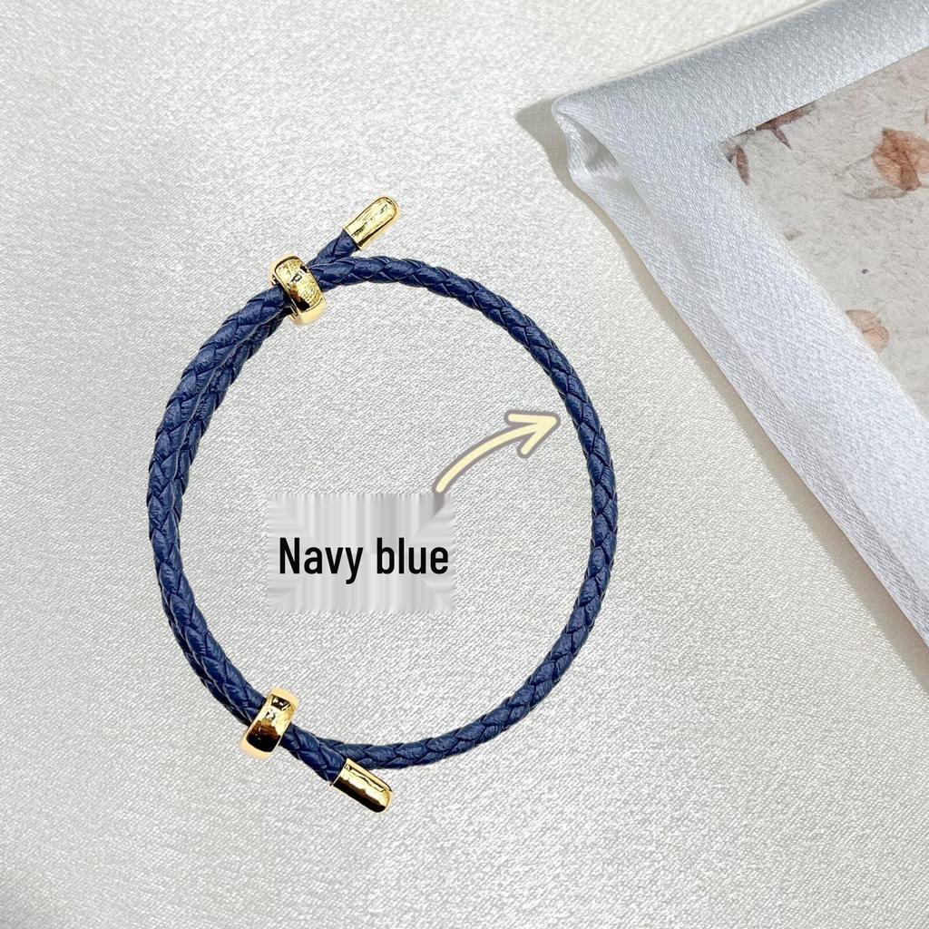 Corda de Pulso Ajustável de Couro de 3mm - Pulseira do Zodíaco Bagua - Corda Decorativa Vermelha para DIY