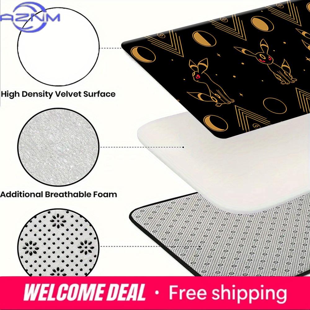 Anime Pokemon Umbreon Moon Pattern Print Non-slip Doormat, Soft Absorbent Floor Rug for Bathroom Bedroom Entrance, Home Decor Ca