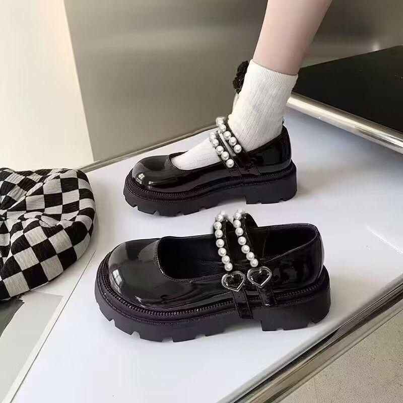Z Small Leather Shoes Women's Spring and Autumn Muffin Women's Shoes 2025 New British College Style Explosion Platform Love Mary Jane Single